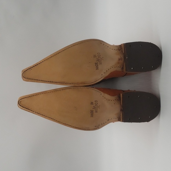 795- Handcrafted Women's Boots Genuine Leather Made In Mexico Size 7.5 - Picture 5 of 14